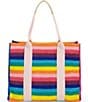 Color:Multi - Image 2 - Crochet Large Southbank Stripe Rainbow Tote Bag