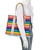 Color:Multi - Image 5 - Crochet Large Southbank Stripe Rainbow Tote Bag