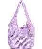 Color:Lilac - Image 1 - Crochet Small Tote Bag