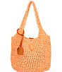 Color:Orange - Image 1 - Crochet Small Tote Bag