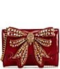 Kurt Geiger London Crystal Bow Shoreditch Chain Wallet Crossbody Bag, Color:Red - Image 1