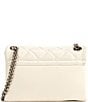 Color:Bone - Image 2 - Crystal Embellished Mini Leather Kensington Crossbody Bag