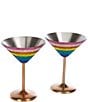 Color:Multi - Image 1 - Crystal Martini Glass Set