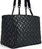 Color:Black - Image 3 - Drench Quilted Leather Shopper Tote Bag