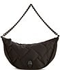 Color:Black - Image 1 - Drenched Recycled Nylon Moon Crossbody Bag