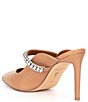 Color:Camel - Image 3 - Duke Leather Jewel Strap Pointed Toe Dress Mules