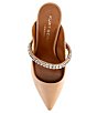 Color:Camel - Image 5 - Duke Leather Jewel Strap Pointed Toe Dress Mules