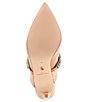 Color:Camel - Image 6 - Duke Leather Jewel Strap Pointed Toe Dress Mules