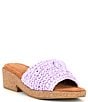 Color:Lilac - Image 1 - Eagle Crochet Cork Slide Sandals