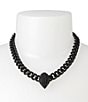 Color:Black - Image 2 - Eagle Curb Chain Collar Necklace