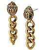 Color:Antique Gold - Image 1 - Eagle Curb Chain Linear Earrings
