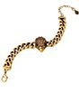 Color:Antique Gold - Image 2 - Eagle Curb Chain Link Line Bracelet