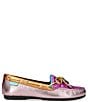 Color:Pink Combo - Image 2 - Quilted Metallic Rainbow Eagle Head Bow Moccasins