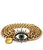 Color:Antique Brass - Image 3 - Crystal Embellished Evil Eye Chain Belt