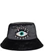 Color:Black - Image 1 - Evil Eye Crystal Embellished Bucket Hat