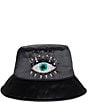 Kurt Geiger London Evil Eye Crystal Embellished Bucket Hat, Color:Black - Image 1