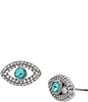 Color:Blue - Image 1 - Evil Eye Crystal Stud Earrings