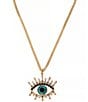 Kurt Geiger London Evil Eye Rhinestone Embellished Statement Pendant Necklace, Color:Teal - Image 1