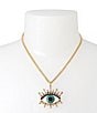 Kurt Geiger London Evil Eye Rhinestone Embellished Statement Pendant Necklace, Color:Teal - Image 3