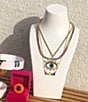 Kurt Geiger London Evil Eye Rhinestone Embellished Statement Pendant Necklace, Color:Teal - Image 4