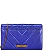 Color:Blue - Image 2 - Extra Mini Kensington Metallic Bronze Hardware Crossbody Bag