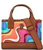 Kurt Geiger London Extra Small Recycled Groovy Print Square Shopper Tote Bag, Color:Multi - Image 1
