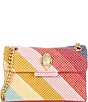 Color:Pink Comb - Image 1 - Fabric Mini Pearl Embellished Kensington Crossbody Bag