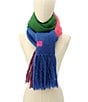 Kurt Geiger London Fuzzy Striped Long Oblong Scarf, Color:Multi - Image 5