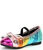 Color:Rainbow Multi - Image 4 - Girls' Metallic Rainbow Eagle Bow Ballerina Flats (Toddler)