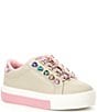 Color:Winter White - Image 1 - Girls' Liviah Jewel Love Sneakers (Youth)