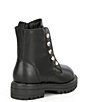 Color:Black - Image 2 - Girls' Mini Bax Leather Rhinestone Chain Combat Boots (Infant)