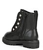 Color:Black - Image 3 - Girls' Mini Bax Leather Rhinestone Chain Combat Boots (Infant)