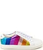 Color:White Rainbow - Image 2 - Girls' Mini Lane Metallic Rainbow Stripe Sneakers (Youth)