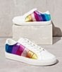 Color:White Rainbow - Image 5 - Girls' Mini Lane Rainbow Stripe Sneakers (Youth)