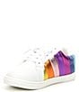Color:White - Image 4 - Girls' Mini Lane Metallic Rainbow Stripe Sneakers (Toddler)
