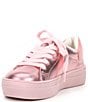 Color:Pink - Image 4 - Girls' Mini Laney Eye Embellished Metallic Leather Sneakers (Youth)