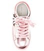 Color:Pink - Image 5 - Girls' Mini Laney Eye Embellished Metallic Leather Sneakers (Youth)