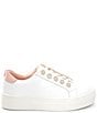 Color:White - Image 2 - Girls' Mini Liviah Rhinestone Applique Leather Sneakers (Youth)