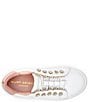 Color:White - Image 4 - Girls' Mini Liviah Rhinestone Applique Leather Sneakers (Youth)