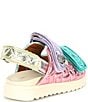 Color:Ivory Pastel Rainbow - Image 2 - Girls' Mini Orson Quilted Leather Sandals (Toddler)