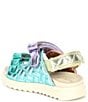 Color:Ivory Pastel Rainbow - Image 3 - Girls' Mini Orson Quilted Leather Sandals (Toddler)