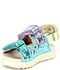 Color:Ivory Pastel Rainbow - Image 4 - Girls' Mini Orson Quilted Leather Sandals (Toddler)