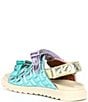 Color:Ivory Pastel Rainbow - Image 3 - Girls' Mini Orson Quilted Metallic Leather Sandals (Youth)