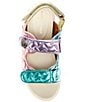 Color:Ivory Pastel Rainbow - Image 5 - Girls' Mini Orson Quilted Metallic Leather Sandals (Youth)