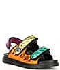 Color:Black Multi - Image 1 - Girls' Mini Orson Quilted Leather Sandals (Youth)