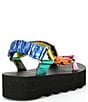 Color:Multi Metallic - Image 2 - Girls' Orion Metallic Color Block Platform Sandals (Youth)