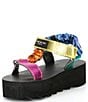 Color:Multi Metallic - Image 4 - Girls' Orion Metallic Color Block Platform Sandals (Youth)