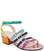 Color:Multi - Image 1 - Girls' Piera Rainbow Embellished Buckle Platform Sandals (Youth)
