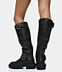 Color:Black - Image 4 - Hackney Leather Buckle Strap Tall Biker Boots