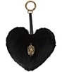 Kurt Geiger London Heart Faux Fur Bag Charm Key Chain, Color:Black - Image 1